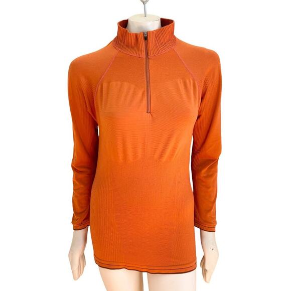PATAGONIA Midweight Zip Neck Capilene Base Layer Top in Pumpkin Orange SZ L - Picture 9 of 9
